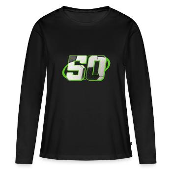 50 Anniversaire Football 50 ans Joueur de football - T-shirt manches longues Premium bio Femme - noir - Devant - Julia (174cm)