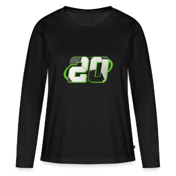 20 Anniversaire Football 20 ans Joueur de football - T-shirt manches longues Premium bio Femme - noir - Devant - Julia (174cm)