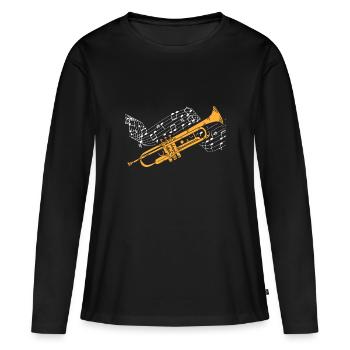 trumpet - Women's Premium Organic Long Sleeve Shirt - black - Front - Julia (174cm)