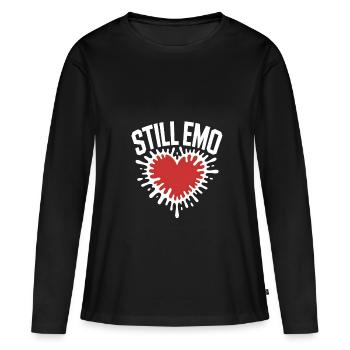 Toujours emo ! Esthétique alternative gothique emo - T-shirt manches longues Premium bio Femme - noir - Devant - Julia (174cm)