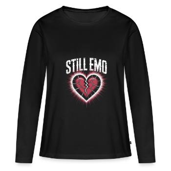 Toujours emo ! Esthétique alternative gothique emo - T-shirt manches longues Premium bio Femme - noir - Devant - Julia (174cm)