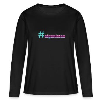Cool hashtag afganistan land - T-shirt manches longues Premium bio Femme - noir - Devant - Julia (174cm)
