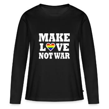 Make love not war - T-shirt manches longues Premium bio Femme - noir - Devant - Julia (174cm)