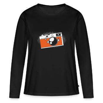 Fotograf - Frauen Premium Bio Langarmshirt - Schwarz - Vorne - Julia (174cm)