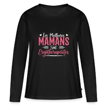 Die besten Mütter sind Ergotherapeuten - Frauen Premium Bio Langarmshirt - Schwarz - Vorne - Julia (174cm)