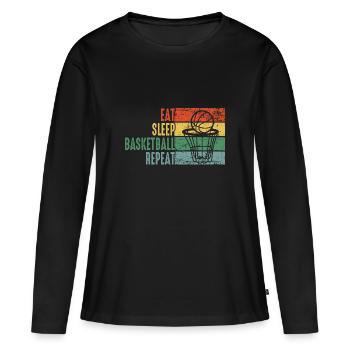 Basketteur basketteur - T-shirt manches longues Premium bio Femme - noir - Devant - Julia (174cm)