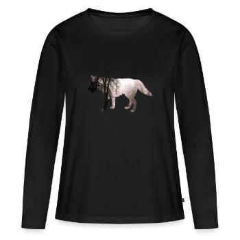 Wolf - T-shirt manches longues Premium bio Femme - noir - Devant - Julia (174cm)