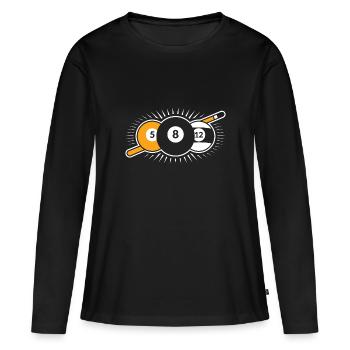 Billard - Frauen Premium Bio Langarmshirt - Schwarz - Vorne - Julia (174cm)