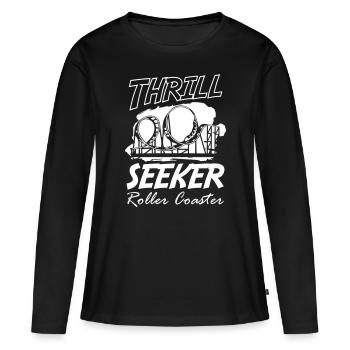 Roller Coaster Thrill Seeker - T-shirt manches longues Premium bio Femme - noir - Devant - Julia (174cm)