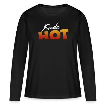 Un peu chaud - T-shirt manches longues Premium bio Femme - noir - Devant - Julia (174cm)