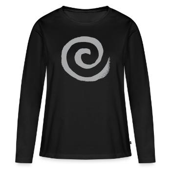 Spirale - T-shirt manches longues Premium bio Femme - noir - Devant - Julia (174cm)