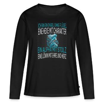 Frauenpower - Frauen Premium Bio Langarmshirt - Schwarz - Vorne - Julia (174cm)