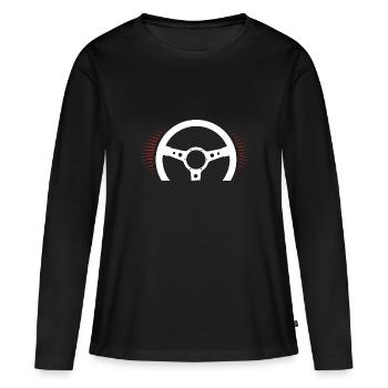 Instructeur de conduite - T-shirt manches longues Premium bio Femme - noir - Devant - Julia (174cm)
