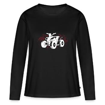 Quad - T-shirt manches longues Premium bio Femme - noir - Devant - Julia (174cm)