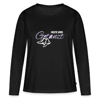 Heute wird getanzt - Frauen Premium Bio Langarmshirt - Schwarz - Vorne - Julia (174cm)
