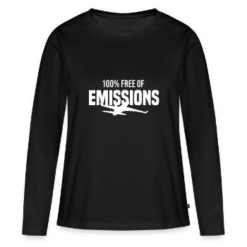 100% sans émissions - planeur - T-shirt manches longues Premium bio Femme - noir - Devant - Julia (174cm)
