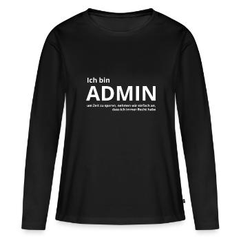 Administrator Admin - Frauen Premium Bio Langarmshirt - Schwarz - Vorne - Julia (174cm)