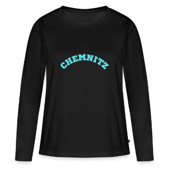 Chemnitz - T-shirt manches longues Premium bio Femme - noir - Devant - Julia (174cm)