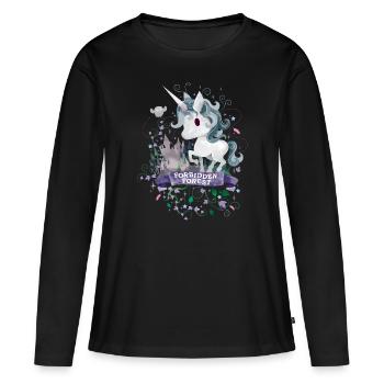 Harry Potter X-Mas Einhorn Verbotener Wald - Frauen Premium Bio Langarmshirt - Schwarz - Vorne - Julia (174cm)