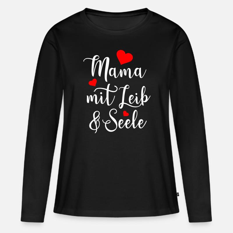 Vollblutmama Beste Mama Geschenk Liebe Mutterliebe - Frauen Premium Bio Langarmshirt - Schwarz