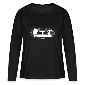 Calculs - T-shirt manches longues Premium bio Femme - noir - Devant - Julia (174cm)
