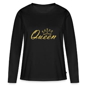 King - Queen Gift Gift Idea - Women's Premium Organic Long Sleeve Shirt - black - Front - Julia (174cm)