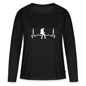 Reisen Urlaub Reise - Frauen Premium Bio Langarmshirt - Schwarz - Vorne - Julia (174cm)