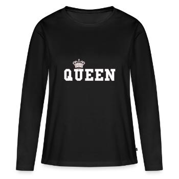 King - Queen Gift Gift Idea - Women's Premium Organic Long Sleeve Shirt - black - Front - Julia (174cm)