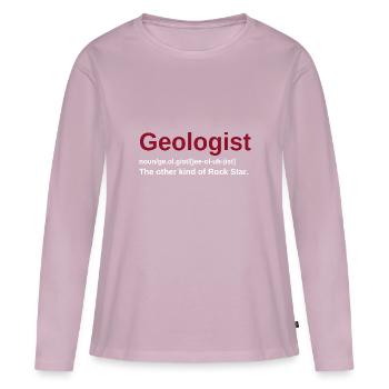 Collectionneur Rochers Drôle Minérale Géologie - T-shirt manches longues Premium bio Femme - rose poudré - Devant - Julia (174cm)