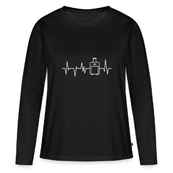 Reisen Reise Urlaub - Frauen Premium Bio Langarmshirt - Schwarz - Vorne - Julia (174cm)