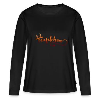 Teufelchen Teufel Kostüm Halloween - Frauen Premium Bio Langarmshirt - Schwarz - Vorne - Julia (174cm)