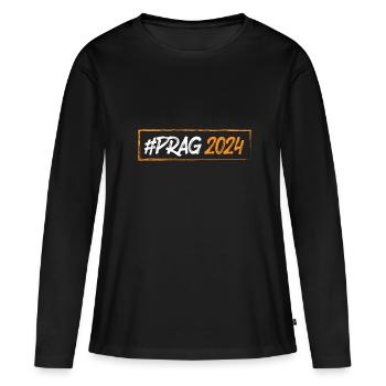 Prague 2024 - T-shirt manches longues Premium bio Femme - noir - Devant - Julia (174cm)