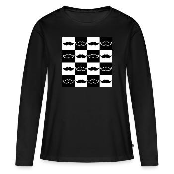 Checkerboard For Dads For Best Dad - Women's Premium Organic Long Sleeve Shirt - black - Front - Julia (174cm)