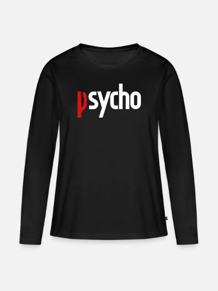 Psycho - Frauen Premium Bio Langarmshirt - Schwarz