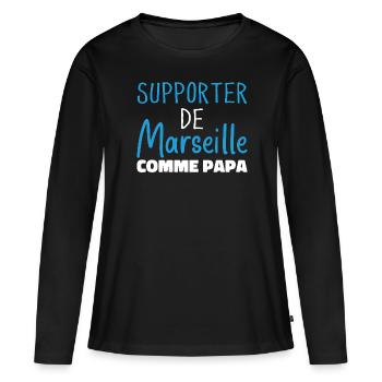 Child Humor Marseille Unterstützer von Marseille - Frauen Premium Bio Langarmshirt - Schwarz - Vorne - Julia (174cm)