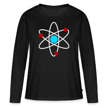 An Atom - T-shirt manches longues Premium bio Femme - noir - Devant - Julia (174cm)