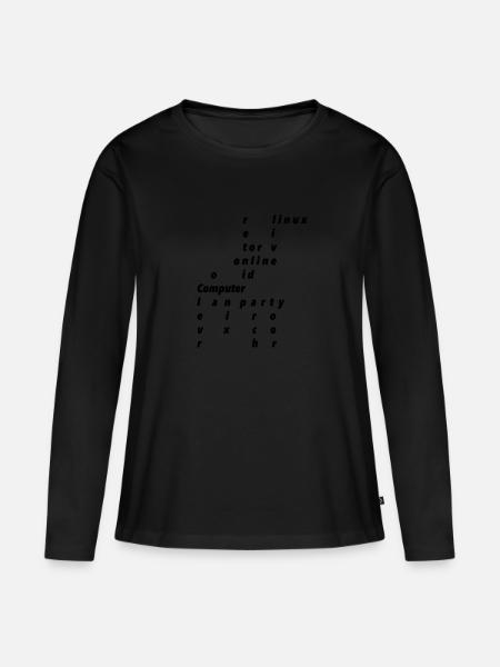 computer - Frauen Premium Bio Langarmshirt - Schwarz