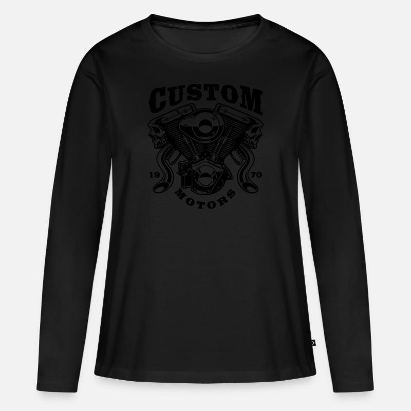 monster engine - Frauen Premium Bio Langarmshirt - Schwarz