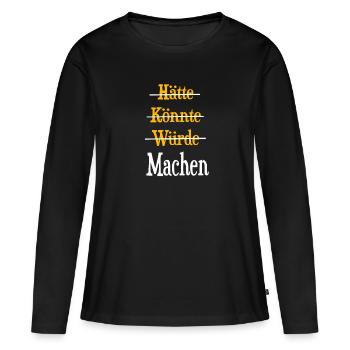 Faire de la motivation - T-shirt manches longues Premium bio Femme - noir - Devant - Julia (174cm)
