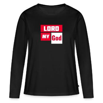 Seigneur mon Dieu Seigneur mon Dieu - T-shirt manches longues Premium bio Femme - noir - Devant - Julia (174cm)