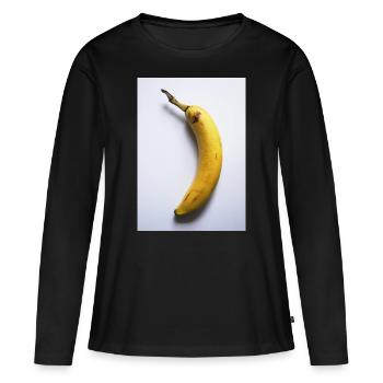 banane - T-shirt manches longues Premium bio Femme - noir - Devant - Julia (174cm)