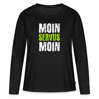 Moin Servus Moin - T-shirt manches longues Premium bio Femme - noir - Devant - Julia (174cm)