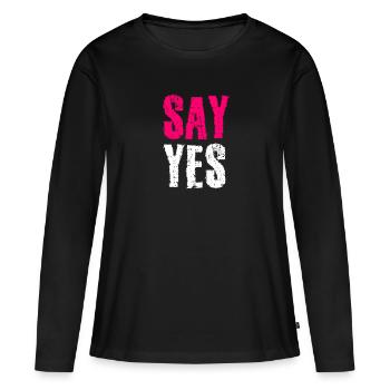 Dites oui demande en mariage - T-shirt manches longues Premium bio Femme - noir - Devant - Julia (174cm)