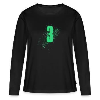 3 Trois - T-shirt manches longues Premium bio Femme - noir - Devant - Julia (174cm)