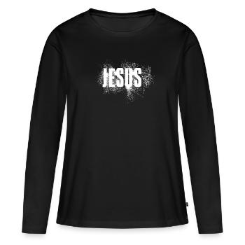 Jésus-Christ - T-shirt manches longues Premium bio Femme - noir - Devant - Julia (174cm)