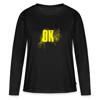 OK, d’accord - T-shirt manches longues Premium bio Femme - noir - Devant - Julia (174cm)