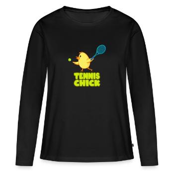 Tennis Chick Girl Ladies - T-shirt manches longues Premium bio Femme - noir - Devant - Julia (174cm)