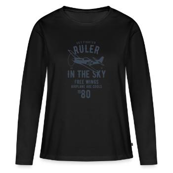 Ruler In The Sky - Women's Premium Organic Long Sleeve Shirt - black - Front - Julia (174cm)
