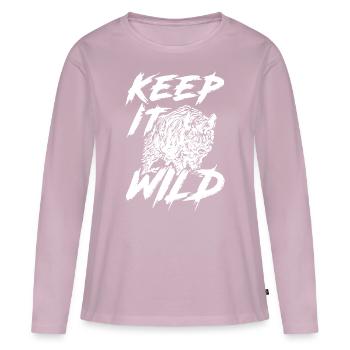 2reborn keep it chasseur de sanglier, cerf jaege - T-shirt manches longues Premium bio Femme - rose poudré - Devant - Julia (174cm)