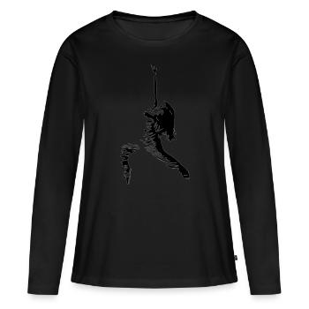 dancing - T-shirt manches longues Premium bio Femme - noir - Devant - Julia (174cm)